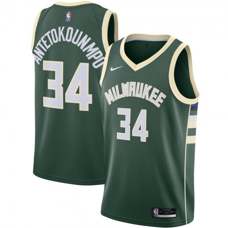 Maillot Homme Milwaukee Bucks Giannis Antetokounmpo 34 2020-21 Nike Icon Edition Swingman